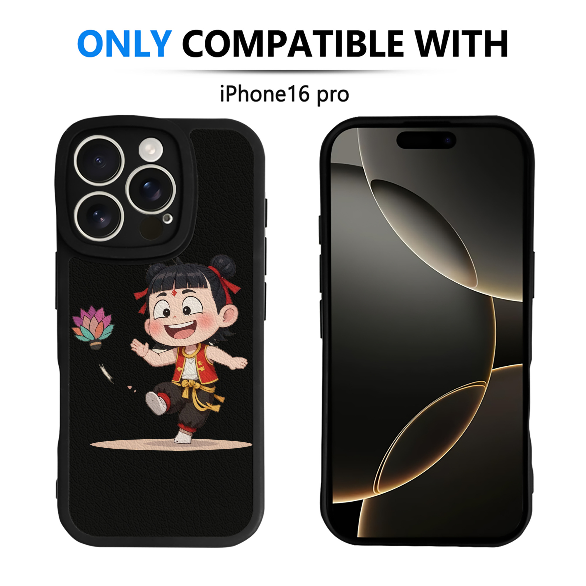 （画像用） Ne Zha 2 ナタ 魔童の大暴れ 【iPhone 16シリーズ対応】シリコンスマホケース（レザー調） 材質：シリコン